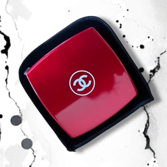 New Maroon Authentic Chanel Compact Mirror Duo Double Facets Mirror - Picture 2 of 3